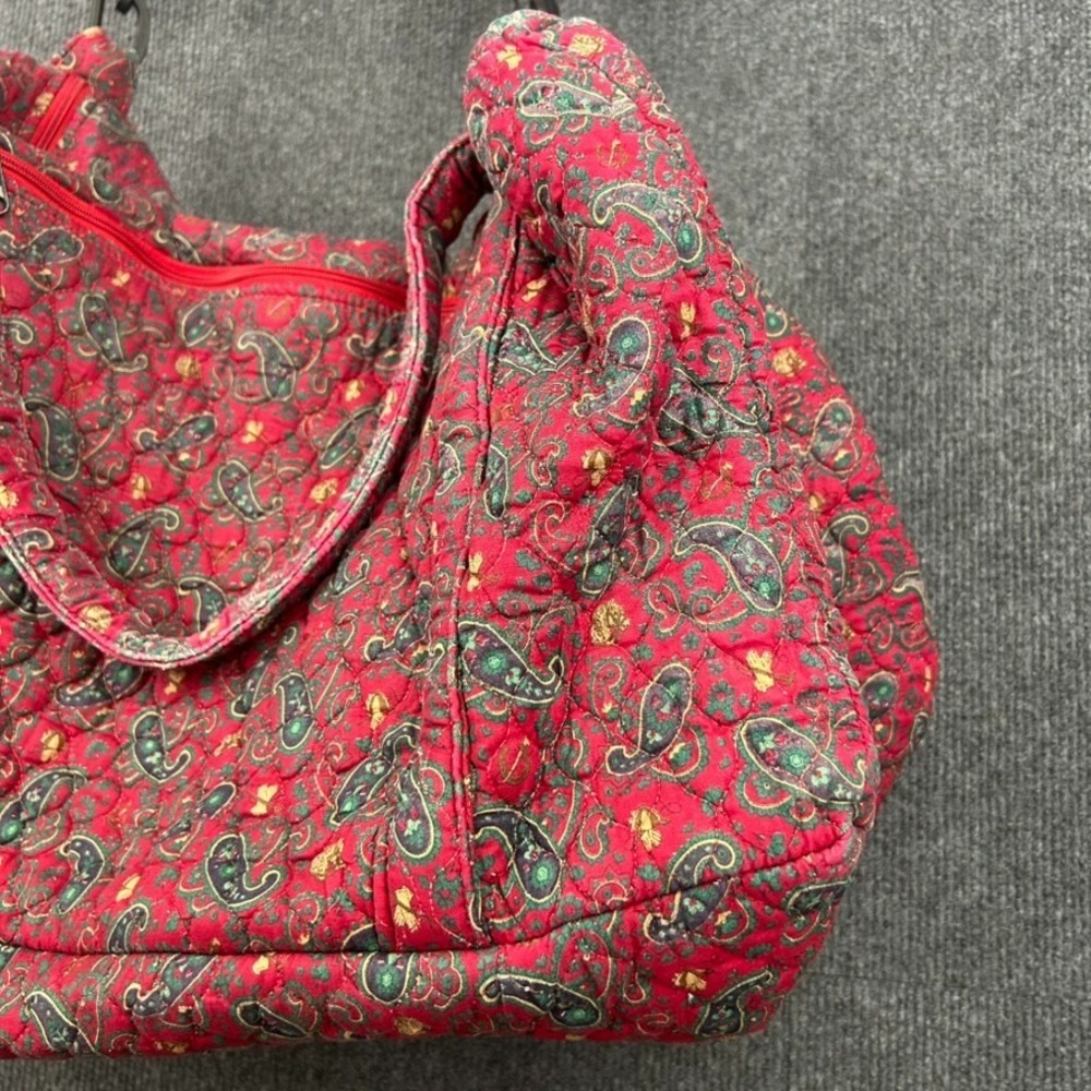 Paisley Quilted Duffle Bag Equestrian Western Preppy Large Red Blue Monogrammed - Picture 6 of 16
